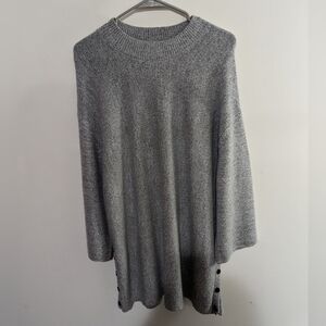 Premise Women's 2X Knit Heathered Sweater With Button Detail